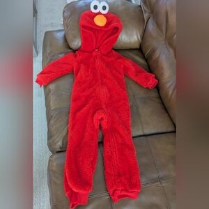 Sesame Street Red Plush Hooded One-Piece Footie